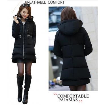 Damen Parka wadded Jacke weibliche WinterJacke Damen OberBekleidung schlanken Mädchen Jacken mittellang runter Baumwolle