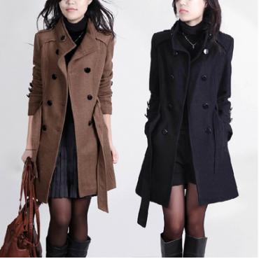 neue Damen graben Wolle Mantel Winter slim gefütterten Mantel Wintermäntel lange OberBekleidung für Damen qb323