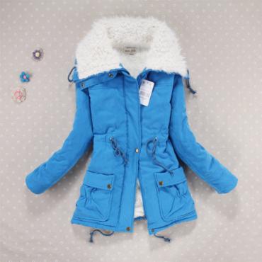 b kostenLoser Versand Winter 1575 neue Damen Gepolsterte  Jacke mit Fell Grösse Damen Süssigkeiten Farbe park