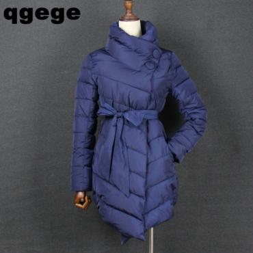 Dicke WinterJacke Damen lange Ärmel lang Stil Parkas für Damen Winter Mode unregelmäßig mit gürtel Mantel