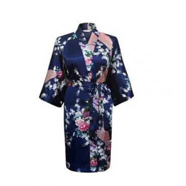 Seide Satin Kleider für Damen Damen einen Kimono blumige Roben BrautJungfern lange Kimono Gewand Braut Morgenmantel