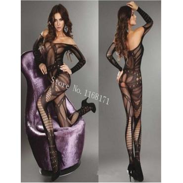 Schwarze leere zettel Damen sexy Damen Kleidung Spandex Deutet heiß mit teddy