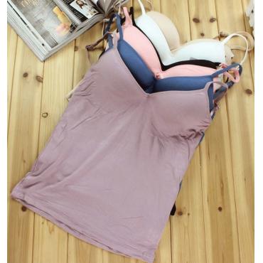 Sommer Damen ohne Stahl Ring Cup ein Stück BH Weste Baumwolle Kleid Basis