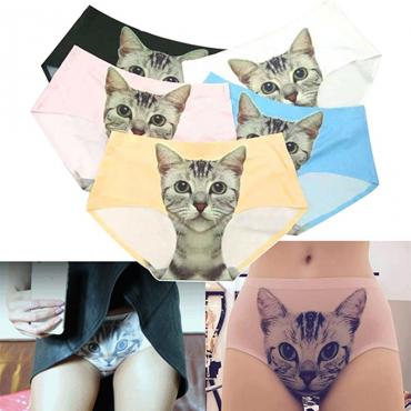 sexy pussycat Höschen Damen calcinha Katze Katze miau Katze slips geleert Seide Damen Unterwäsche kurze Höschen