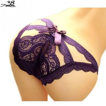 1 PCs neue Damen sexy Höschen schlüpfer Bikini dessous hohl Blume Bogen knoten Spitze tangas v String Höschen