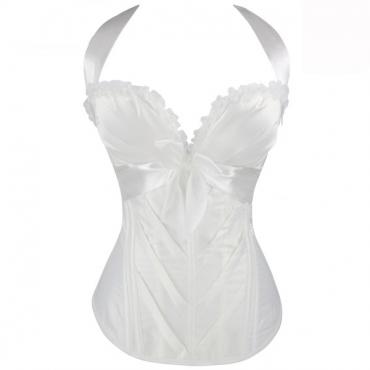 sexy Damen Spitzen bis leuchtend Goldenen Korsett Bustier dessous overbust Zip 2 Farben s xxl