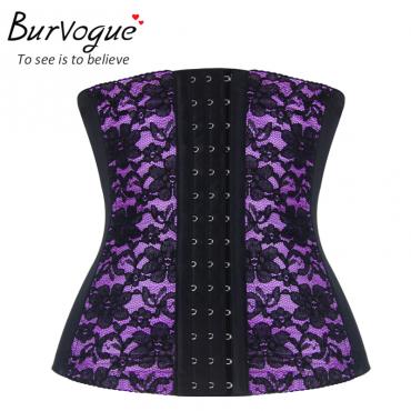 burvogue Body shaper Frau sexy Taille Ausbildung underbust Korsetts Bustiers Schwarzen Satin Korsett cinc