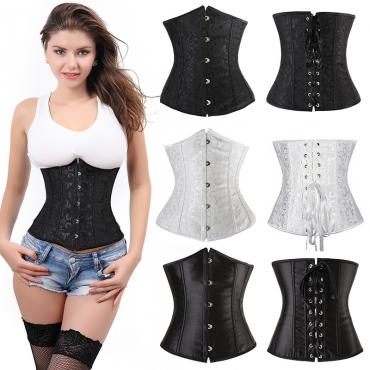 x heißen Verkauf schön rein neue Damen sexy Bustier Spitzen auf das Top Satin Korsett brokat und Grösse s m