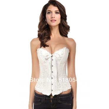 sexy dessous aus Schwarzem Satin Besticktes Korsett Bustiers Korsetts und String plus Size s m l xl xxl 3xl 4xl