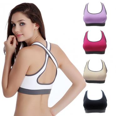 feitong heiß 11 Farben hohe Qualität Damen Racerback Gepolsterte  Top Athletic Weste gym fitness Sport BH stretch