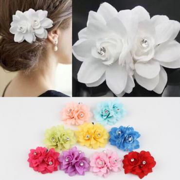 Haar Accessoires 10 Farben Blume clip Haarnadel für Braut HochZeit Ball Party Geschenk für Mädchen Kopfbedeckun