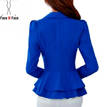 Mode Jacke Blazer Damen Anzug klappbar lange Ärmel ReVers Mantel Süssigkeiten Farbe Blazer Knopf Vogue Blazer Jacke
