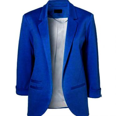 Blazer Damen Herbst Süssigkeiten Farbe gerollt Ärmel Freund Stil kein Verschluss Blazer Feminino slim Blazer Versandkost