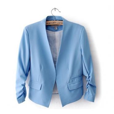 ein neuer Frühling Herbst Modemarke Blazer Damen Süssigkeiten Farbe Damen Mantel slim solide puff Ärmel Blazers grundle