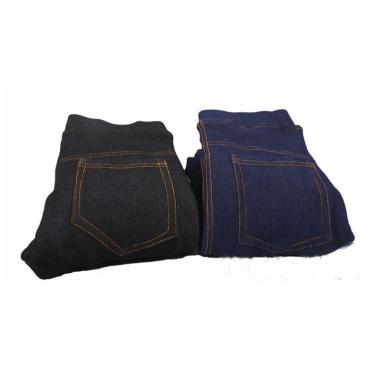 Winter in die Jeans neue Damen Faux Denim Hosen solide warm zunehmen schröpft BleiStift Hosen footless Leggings plus