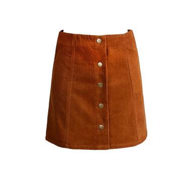 elina Mode Frau Skater saia etek faldas jupe 'petite Vintage cordHose Knopf linie Rock Femme xs s m l