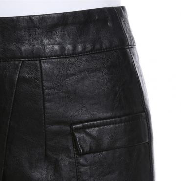 Mode Kleider Frau Röcke Damen sexy Kleidung Frühjahr Sommer high Street Stilvolle Schwarz Bodycon pu Leder