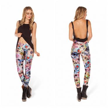 neue sexy der tag der toten Hosen Sport Leggings Damen Digital gedruckten fitness lässig leggins s m l xl