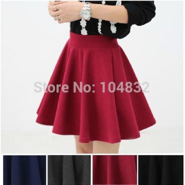 ost Strick x 075 Damen hohe Taille plissierte Röcke neue Mode Schwarzen Süssigkeiten Farbe Rock s m l xl Grösse