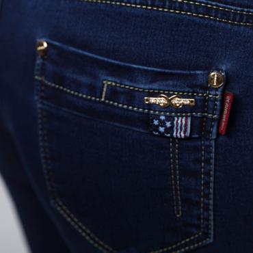 Damen direkt Grösse Jeans hohe Taille Herbst Blaue elastischen langer slim Jeans Hosen für Damen 27 38 Grösse y32