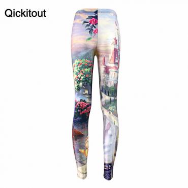 plus Size Sommer Leggings Damen heiß Leggings Digitaldruck beliebt die Schöne und das biest fitness sexy Gamaschen