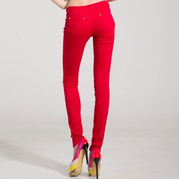 im Frühjahr neue Herbst und Bleistift Jeans Frau Candy Farbige mitte Taille in voller länge auf Dünne Damen Hosen