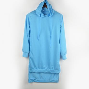 neue Mode Kleidung Damen Kleid Baumwoll Herbst Winter Kleid Damen lange Ärmel Kleid o Hals Mädchen in Schwarzen