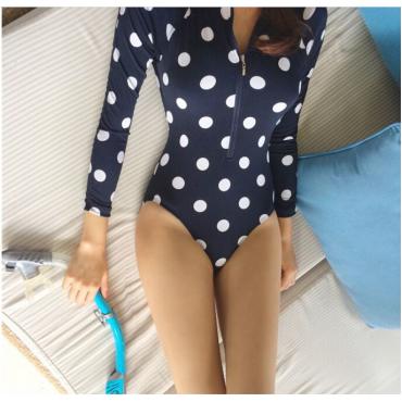 heiß und sexy Damen mit langen Ärmeln Hautausschlag wachen Lady ein Stück Bademode Badeanzug Neoprenanzug surfen tragen