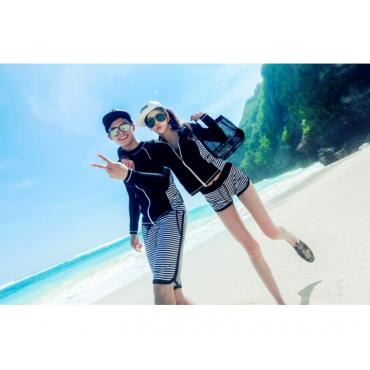 ein Paar Bikini lange Ärmel durch drei Anzug tauchAnzug sonnencreme Kleidung surferStrand Kleid plus Size Bikini Beach