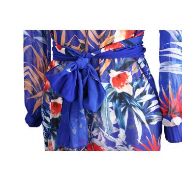 Sommer Damen sexy Badeanzug auf Stil Badehosen Bikini Vertuschung Blume split Strand langen Sommerkleid Gewand Vestidos