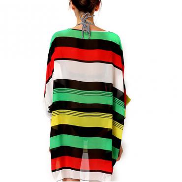 heißer Sommer Mode sexy Damen Beach auf übergrosse Strand Badeanzug auf Streifen Strand tragen Badehosen Kleid anne