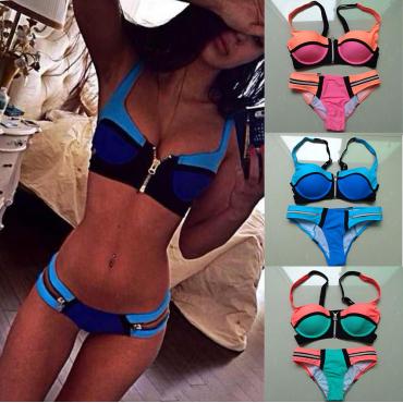 heißer Sommer sexy Damen Verband Kleid ankunft Beachwear Top Gestreiften push up Bikini Set Badeanzug Badehosen