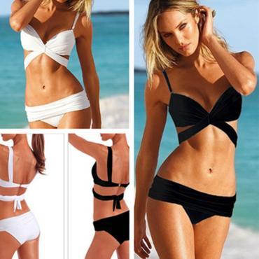 Damen sexy Bikini Set Drücken die Gepolsterte  BH Verband Bikini Badeanzug Bademode Badeanzug