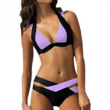 neue Sommer sexy Patchwork Bikini Frau Badeanzug Verband Badehosen beste weichen Badeanzüge Badeanzug Schwarz