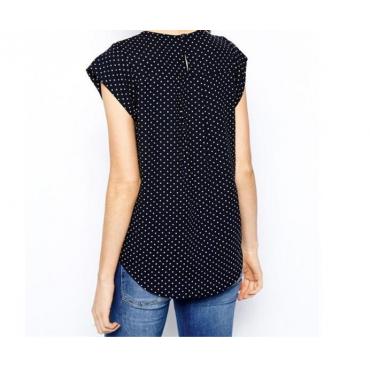 Sommer Damen Blusen Chiffon Shirts Damen Kleidung casual T Shirts blUSA FeMinina Polka Dot Print ÄrmelLosen