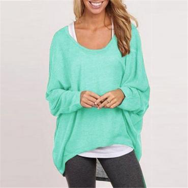 9 Farben Mode Frühling im Herbst Damen Bluse Pullover Batwing Ärmel Locker los solide Hemd Maximal plus Size blusas