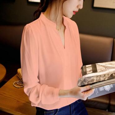 Sommer Damen Chiffon Bluse Damen Weissen Eleganten sexy v Hals Blusen Longarm Shirt weibliche büro Hemd und Grösse