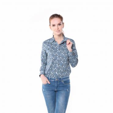 neue Marke lange Ärmel Damen Polka Dot Femininas Baumwolle Blumenmustern Damen Blusen casual camisetas