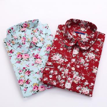 clearance Damen Blusen aus Kragen Blumen Bluse Longarm Shirt Damen camisas Femininas Tops und Blusen für Damen