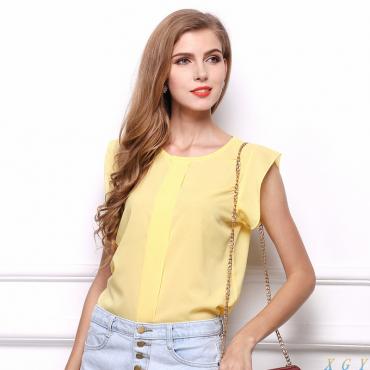 Damen Blusen Chiffon Kleidung Sommer Lady Bluse T Shirt Verkauf neue Mode Verstimmen kurze Ärmel 4 Farben