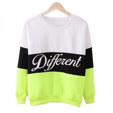 Damen Pullover Frühjahr Hoodies Briefe diffferent gedruckten mischung Farbe casual Vlies Sweat Shirts sudaderas