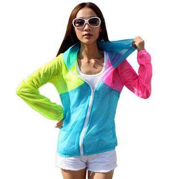 neue Mode Sommer Stil Damen Hoodies Kapuzenmantel lange Ärmel sonne schützen am Strand Shirt freie s Transparenter