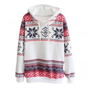 Top Qualität Damen Hoody Weihnachten Sportwear Harajuku Schneeflocke gedruckten SweaT Shirts Damen Pullover lässig