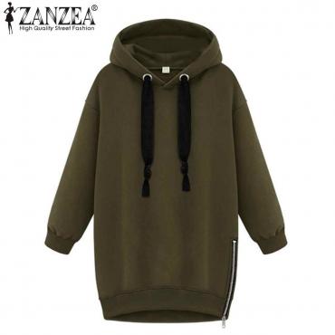 im Herbst Mode Damen lange Ärmel Kapuzen Jacke Locker warm Sport Hoodies solide Sweat Shirt plus Size 3