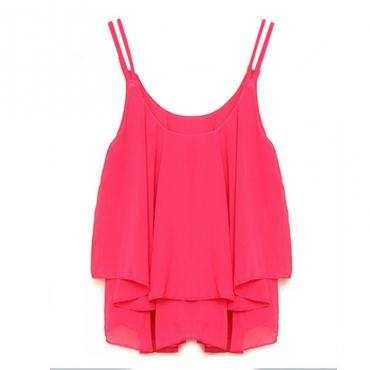 Sommer heiß Verkauf Mode Tank Tops neues sexy Damen Tiered ernte in Ärmellosen Weste Chiffon 4 Farbe