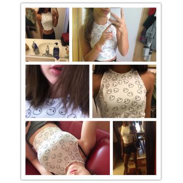 Sommer Stil Weisse außerirdische Print Schulterfreien Top Damen sexy Schulterfreien Top Tank Häkeln Bustier Pflanzen