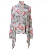 Jacken Mäntel neue Mode unregelmäßigen Langärmelige Pullover Damen druckgeschwindigkeit Frühling im Herbst Dünnen Mantel