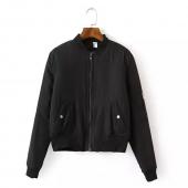 Damen Wattierte Jacke quilting Bomber Jacke kurz dünn Gepolsterte  Seite reißverschluss Ärmel Mantel piloten Hals