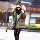 neuer Wintermäntel Damen Jacken echte Grosse waschbär Pelzkragen dick Gepolsterte  futter Damen Baumwolle