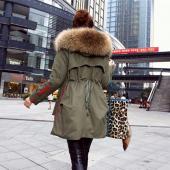 neuer Wintermäntel Damen Jacken echte Grosse waschbär Pelzkragen dick Gepolsterte  futter Damen Baumwolle